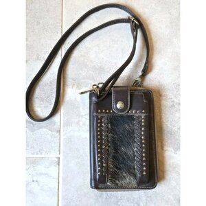 Trinity Ranch Western Crossbody Bag Leather Wallet on a String Phone Cowhide